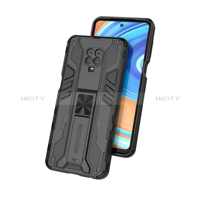 Custodia Silicone e Plastica Opaca Cover con Magnetico Supporto KC2 per Xiaomi Redmi Note 9 Pro