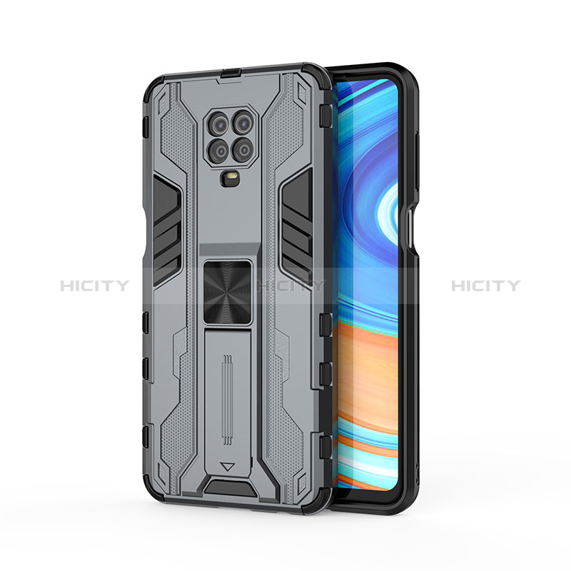 Custodia Silicone e Plastica Opaca Cover con Magnetico Supporto KC2 per Xiaomi Redmi Note 9 Pro Max