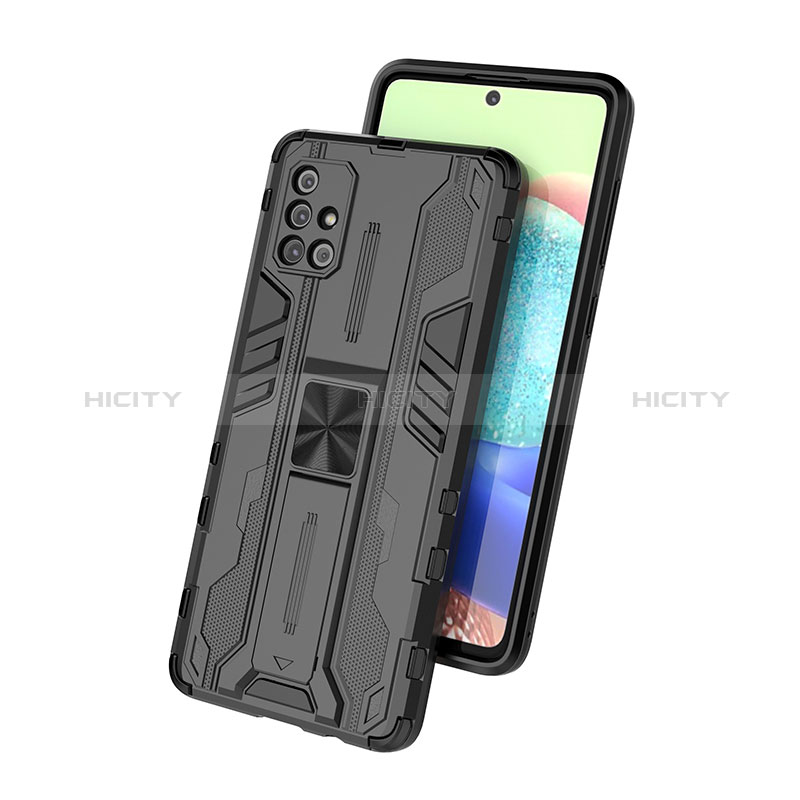 Custodia Silicone e Plastica Opaca Cover con Magnetico Supporto KC3 per Samsung Galaxy A71 4G A715