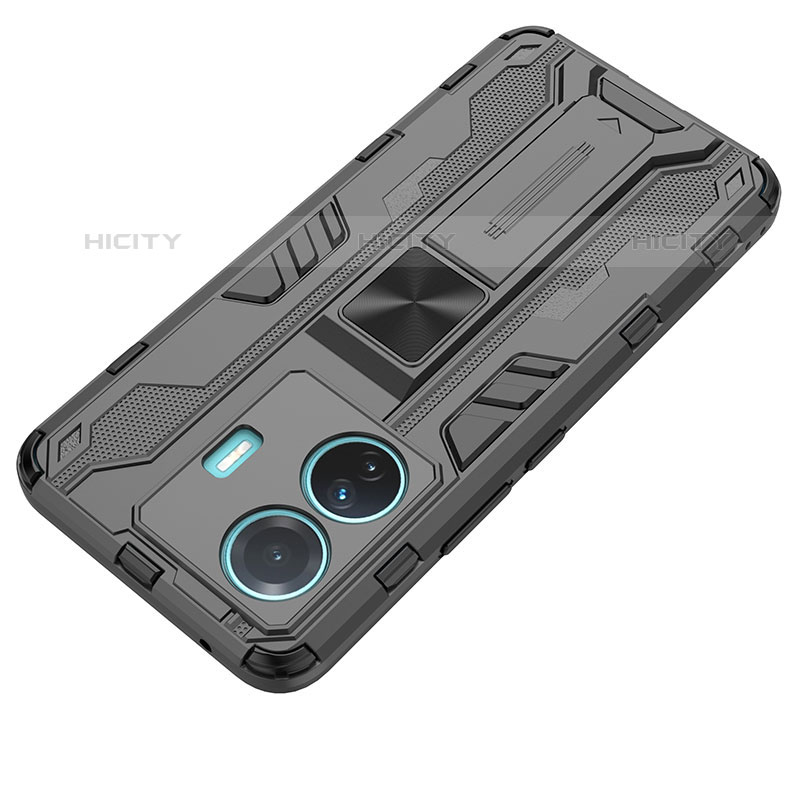 Custodia Silicone e Plastica Opaca Cover con Magnetico Supporto KC3 per Vivo iQOO Z6 Pro 5G