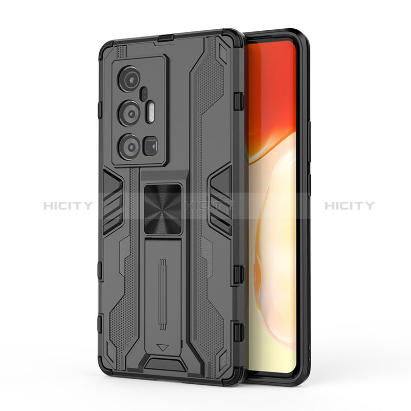 Custodia Silicone e Plastica Opaca Cover con Magnetico Supporto KC3 per Vivo X70 Pro+ Plus 5G