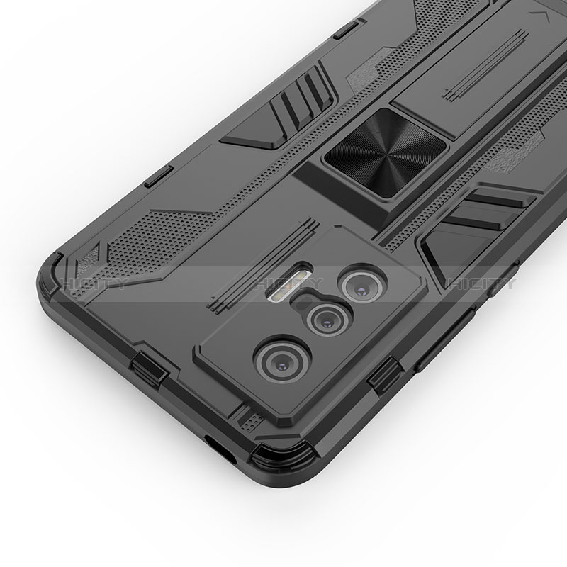 Custodia Silicone e Plastica Opaca Cover con Magnetico Supporto KC3 per Vivo X70t