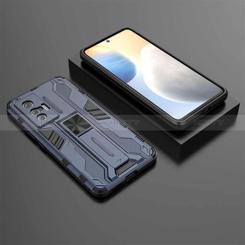 Custodia Silicone e Plastica Opaca Cover con Magnetico Supporto KC3 per Vivo X70t