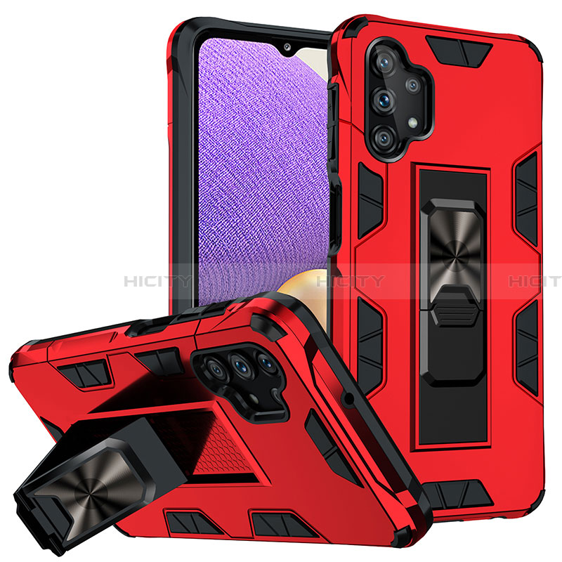 Custodia Silicone e Plastica Opaca Cover con Magnetico Supporto MQ1 per Samsung Galaxy A32 4G