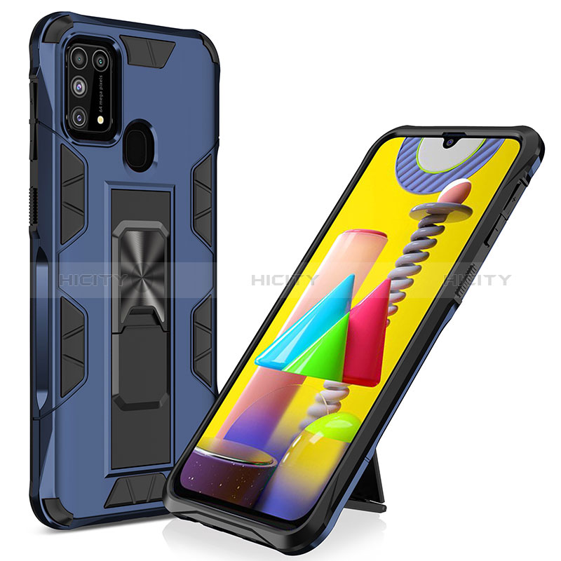 Custodia Silicone e Plastica Opaca Cover con Magnetico Supporto MQ1 per Samsung Galaxy M31