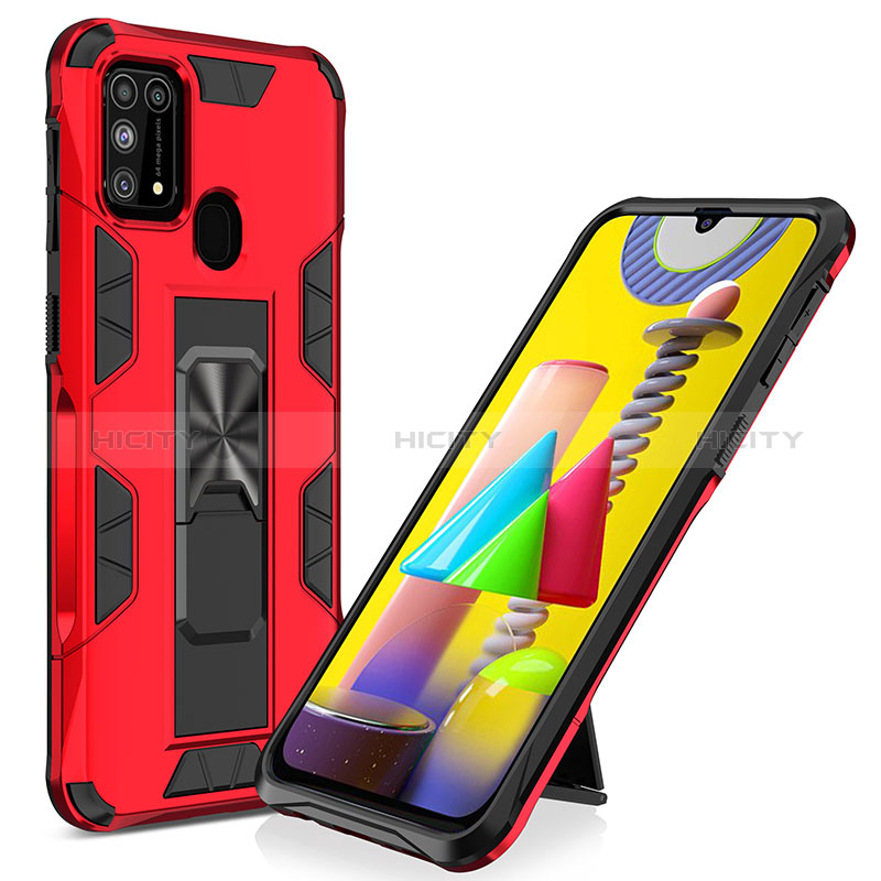 Custodia Silicone e Plastica Opaca Cover con Magnetico Supporto MQ1 per Samsung Galaxy M31 Prime Edition