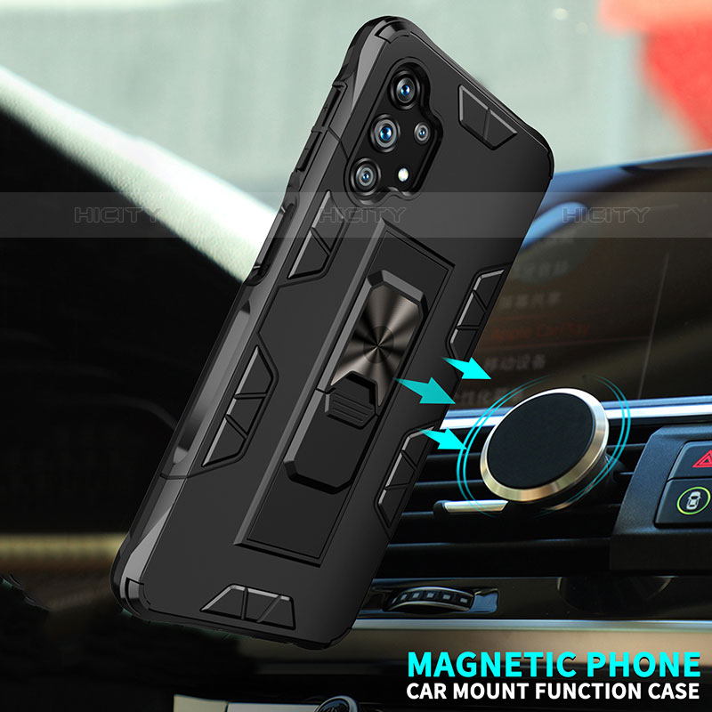 Custodia Silicone e Plastica Opaca Cover con Magnetico Supporto MQ1 per Samsung Galaxy M32 5G