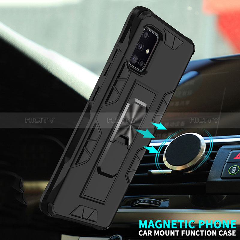 Custodia Silicone e Plastica Opaca Cover con Magnetico Supporto MQ1 per Samsung Galaxy M40S