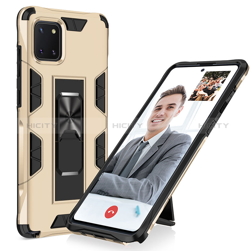 Custodia Silicone e Plastica Opaca Cover con Magnetico Supporto MQ1 per Samsung Galaxy M60s