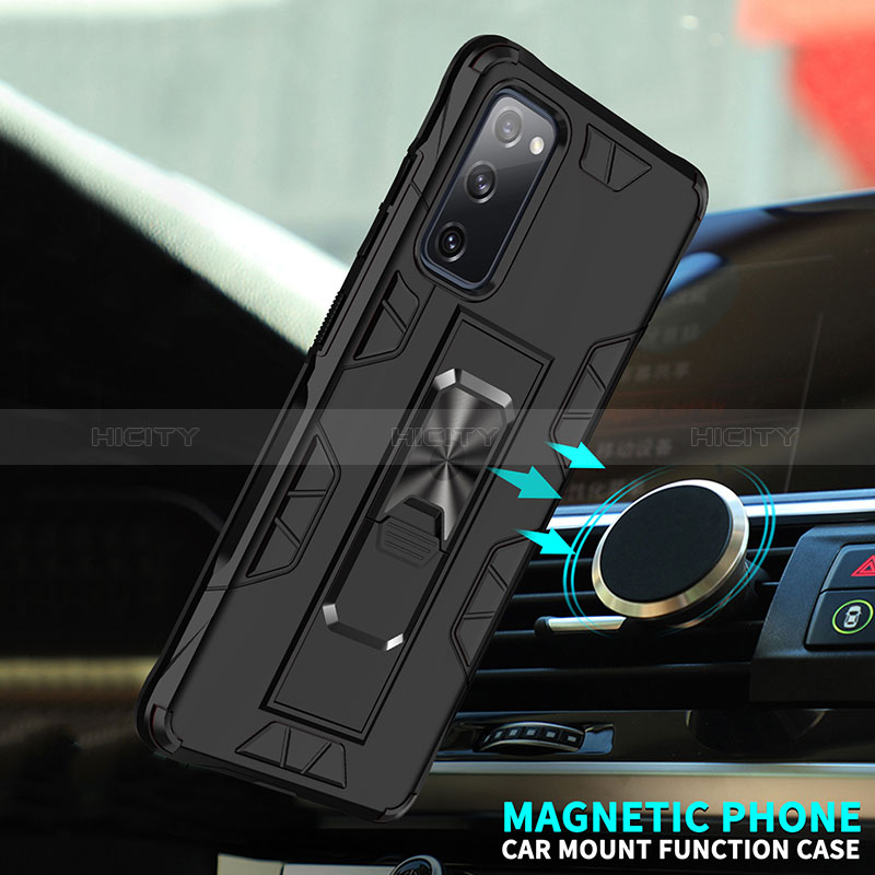 Custodia Silicone e Plastica Opaca Cover con Magnetico Supporto MQ1 per Samsung Galaxy S20 FE 4G