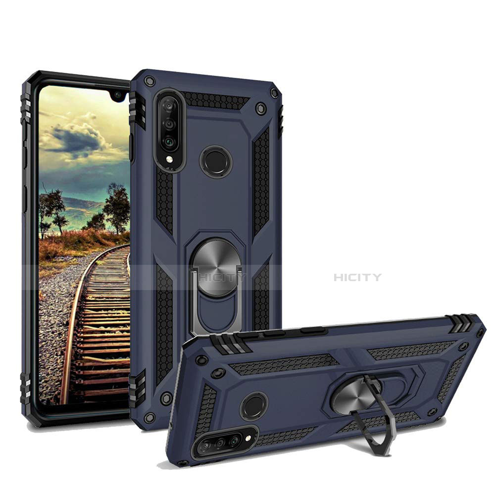 Custodia Silicone e Plastica Opaca Cover con Magnetico Supporto per Huawei P30 Lite New Edition