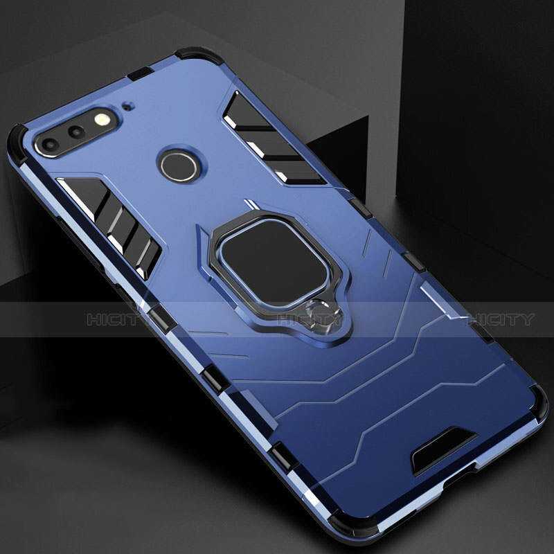 Custodia Silicone e Plastica Opaca Cover con Magnetico Supporto per Huawei Y6 (2018)