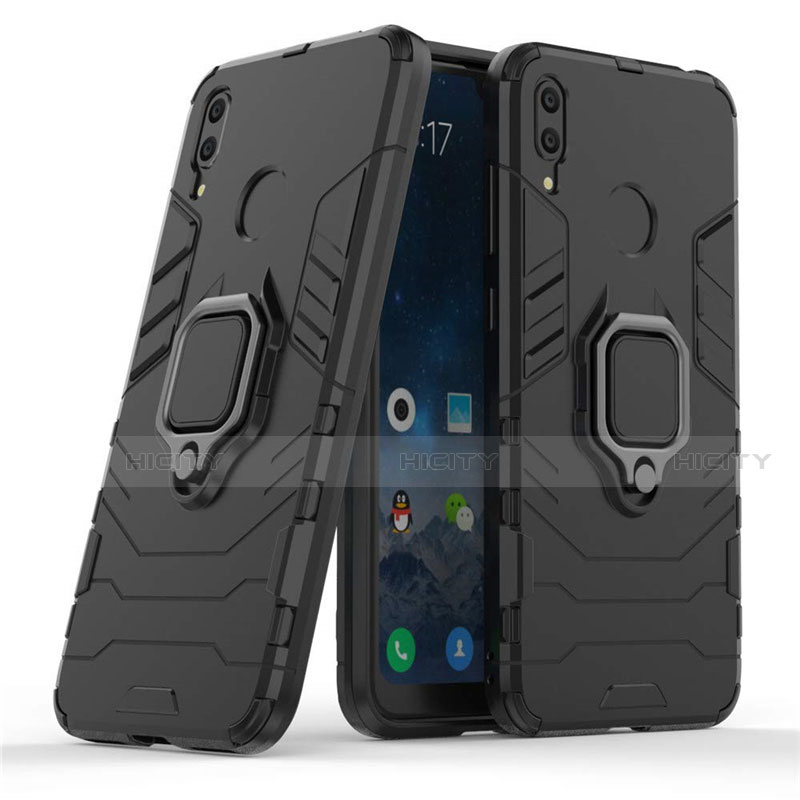 Custodia Silicone e Plastica Opaca Cover con Magnetico Supporto per Huawei Y7 Pro (2019)