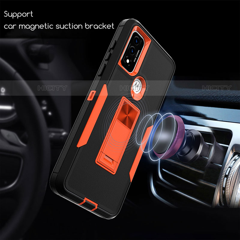 Custodia Silicone e Plastica Opaca Cover con Magnetico Supporto per Motorola Moto G Pure