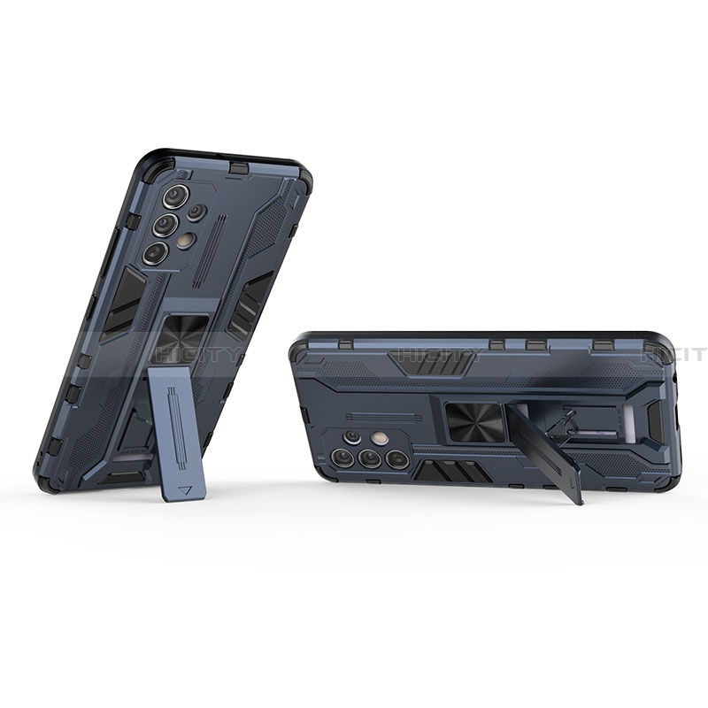Custodia Silicone e Plastica Opaca Cover con Magnetico Supporto per Samsung Galaxy A32 4G