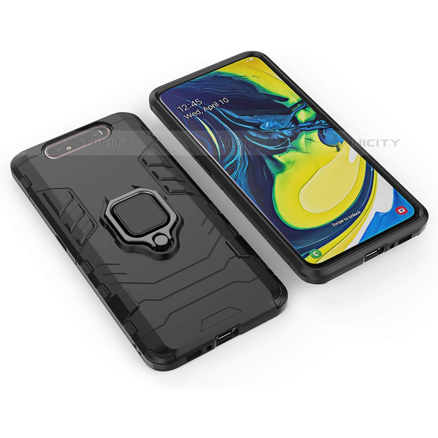 Custodia Silicone e Plastica Opaca Cover con Magnetico Supporto per Samsung Galaxy A90 4G