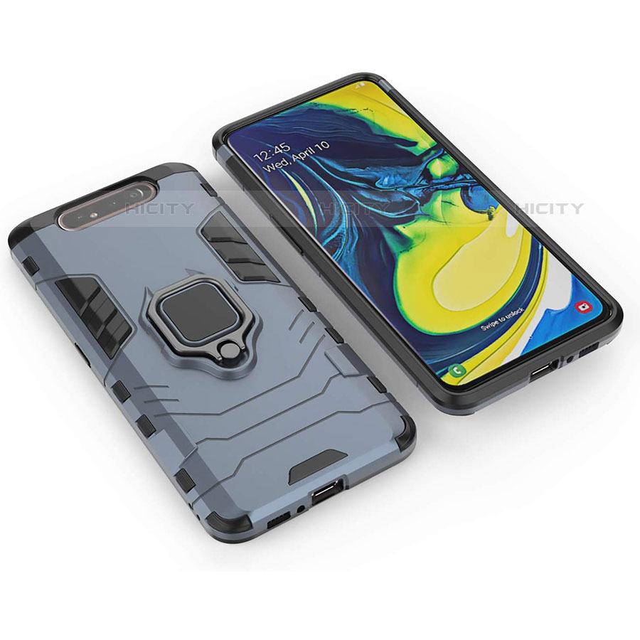 Custodia Silicone e Plastica Opaca Cover con Magnetico Supporto per Samsung Galaxy A90 4G