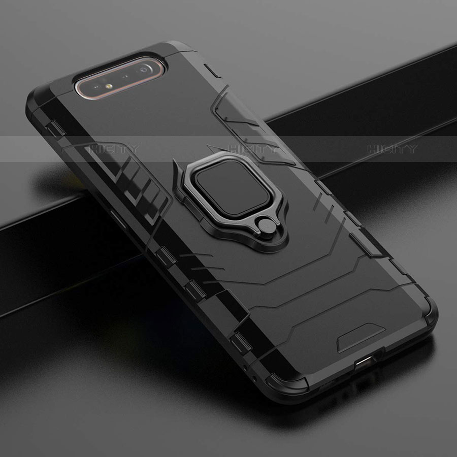 Custodia Silicone e Plastica Opaca Cover con Magnetico Supporto per Samsung Galaxy A90 4G