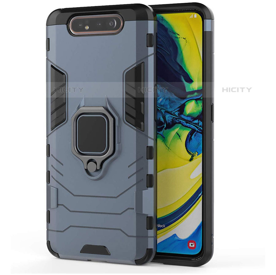 Custodia Silicone e Plastica Opaca Cover con Magnetico Supporto per Samsung Galaxy A90 4G