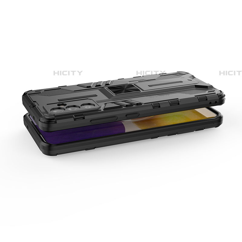 Custodia Silicone e Plastica Opaca Cover con Magnetico Supporto per Samsung Galaxy Quantum4 5G