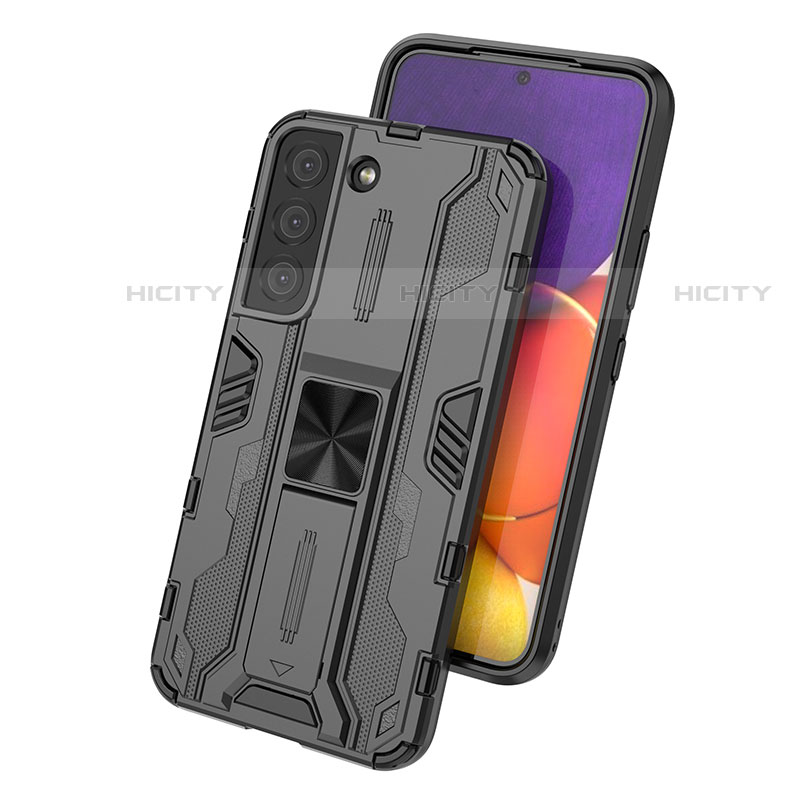 Custodia Silicone e Plastica Opaca Cover con Magnetico Supporto per Samsung Galaxy S21 FE 5G