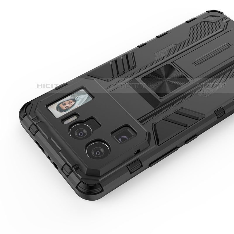 Custodia Silicone e Plastica Opaca Cover con Magnetico Supporto per Xiaomi Mi 11 Ultra 5G