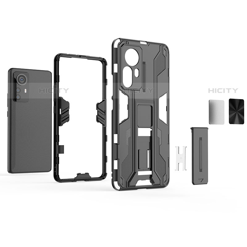 Custodia Silicone e Plastica Opaca Cover con Magnetico Supporto per Xiaomi Mi 12S Pro 5G