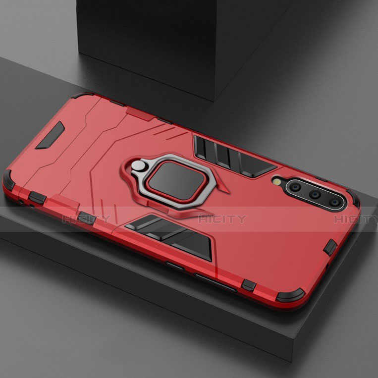 Custodia Silicone e Plastica Opaca Cover con Magnetico Supporto per Xiaomi Mi 9 Rosso