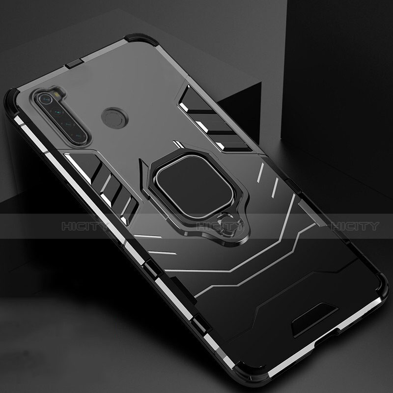 Custodia Silicone e Plastica Opaca Cover con Magnetico Supporto per Xiaomi Redmi Note 8 (2021)