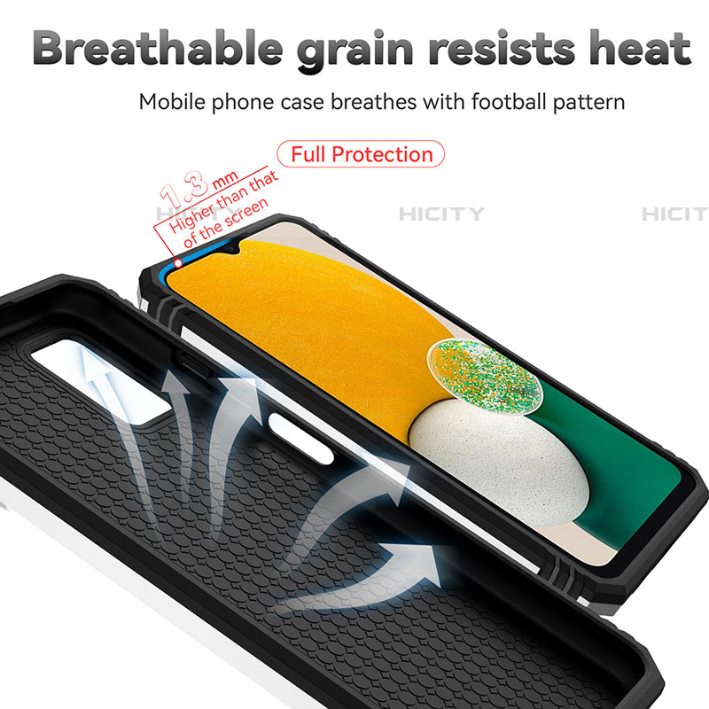 Custodia Silicone e Plastica Opaca Cover con Magnetico Supporto Q02W per Samsung Galaxy A03s