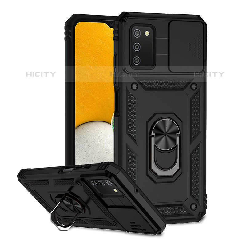 Custodia Silicone e Plastica Opaca Cover con Magnetico Supporto Q02W per Samsung Galaxy M02s