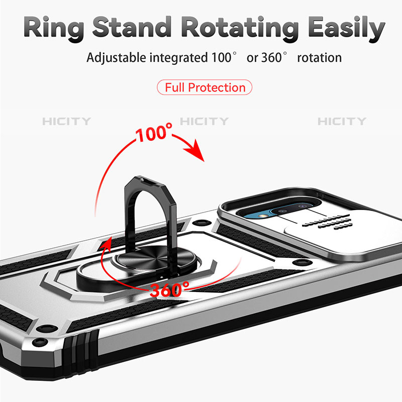 Custodia Silicone e Plastica Opaca Cover con Magnetico Supporto QW2 per Samsung Galaxy M02