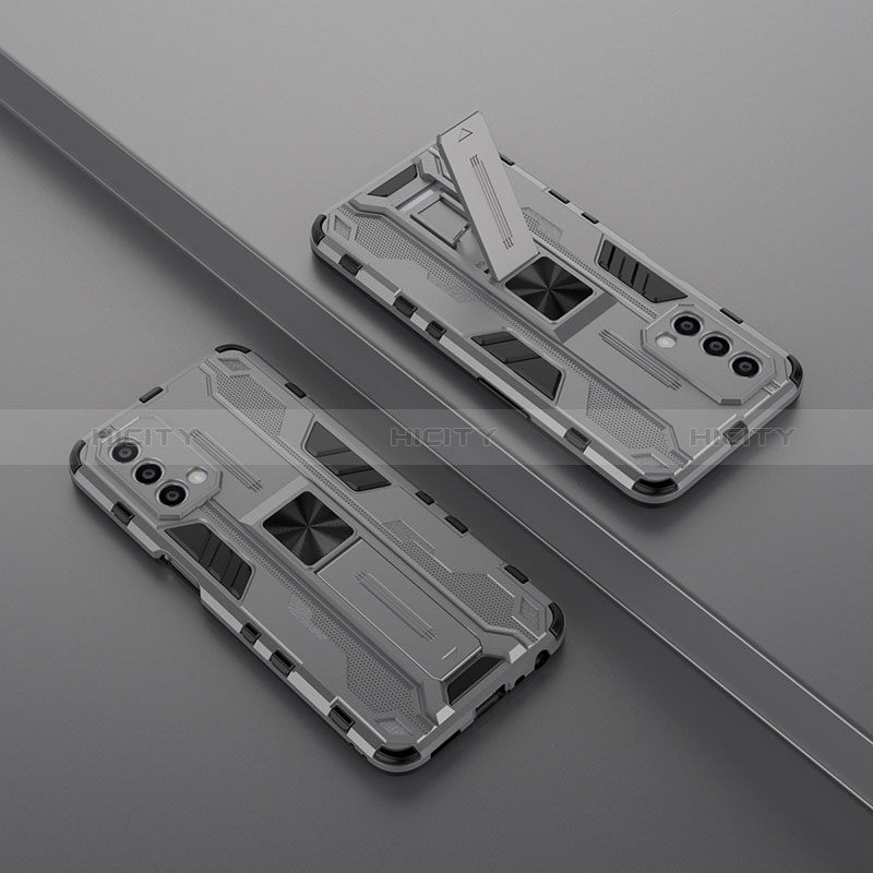 Custodia Silicone e Plastica Opaca Cover con Magnetico Supporto T01 per Oppo A54 5G