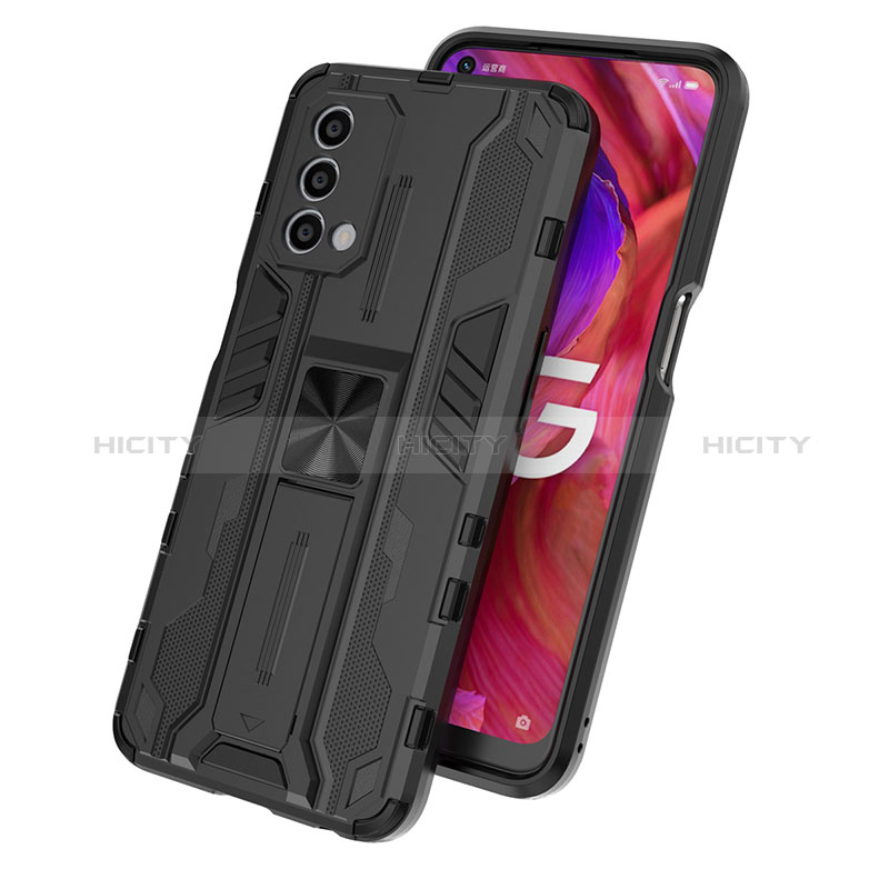 Custodia Silicone e Plastica Opaca Cover con Magnetico Supporto T01 per Oppo A74 5G