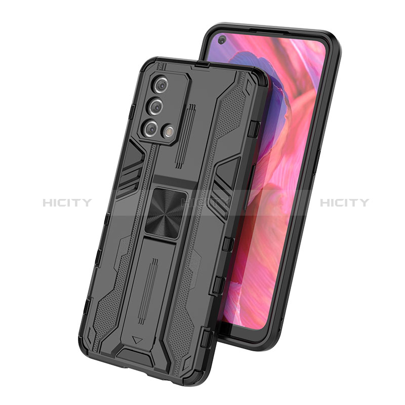 Custodia Silicone e Plastica Opaca Cover con Magnetico Supporto T01 per Oppo A95 4G