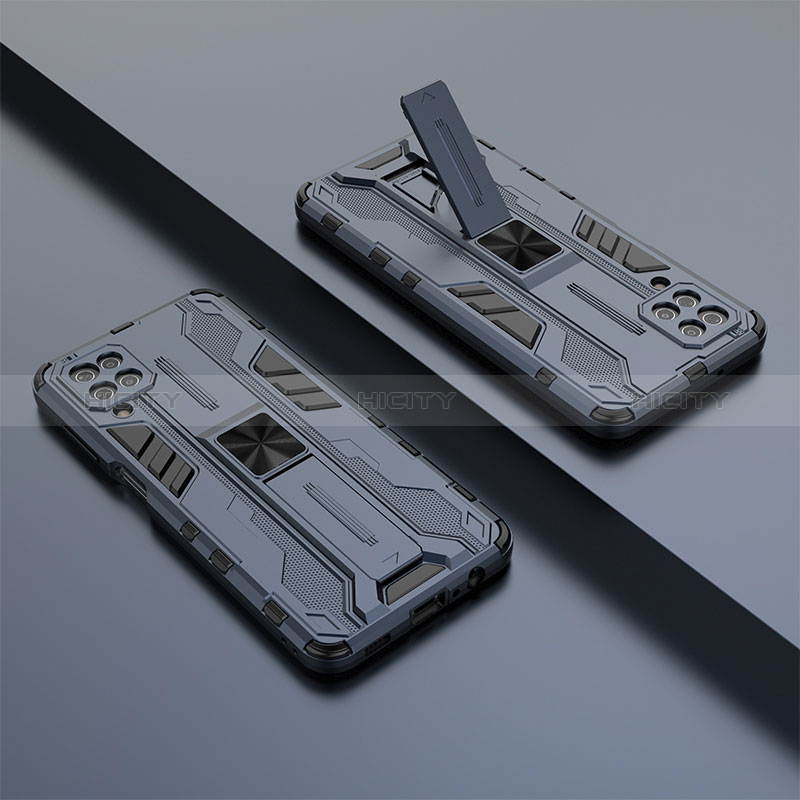 Custodia Silicone e Plastica Opaca Cover con Magnetico Supporto T01 per Samsung Galaxy A12 5G