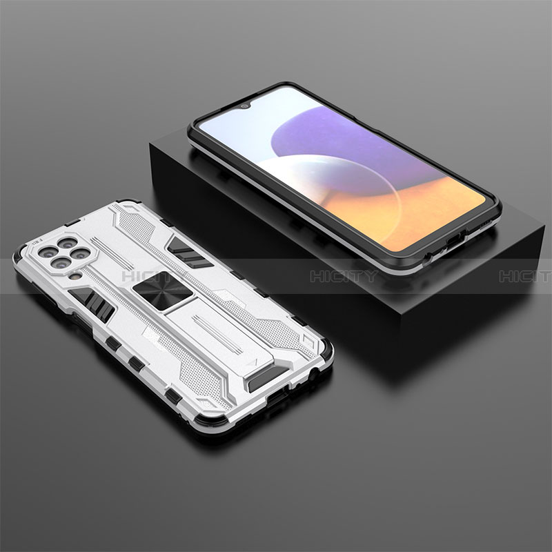 Custodia Silicone e Plastica Opaca Cover con Magnetico Supporto T01 per Samsung Galaxy A22 4G