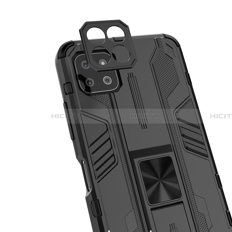 Custodia Silicone e Plastica Opaca Cover con Magnetico Supporto T01 per Samsung Galaxy A22 5G