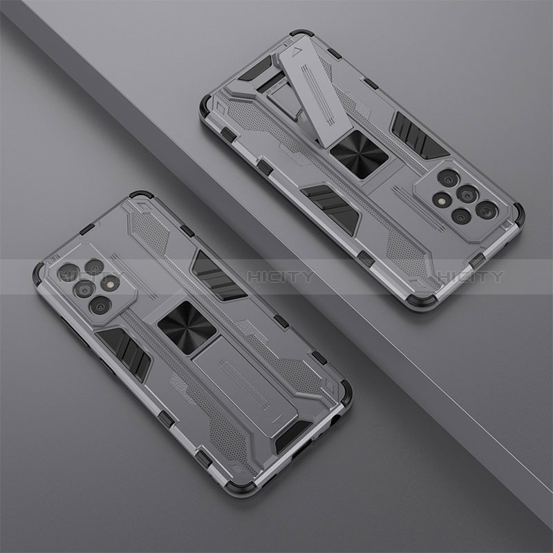 Custodia Silicone e Plastica Opaca Cover con Magnetico Supporto T01 per Samsung Galaxy A52s 5G