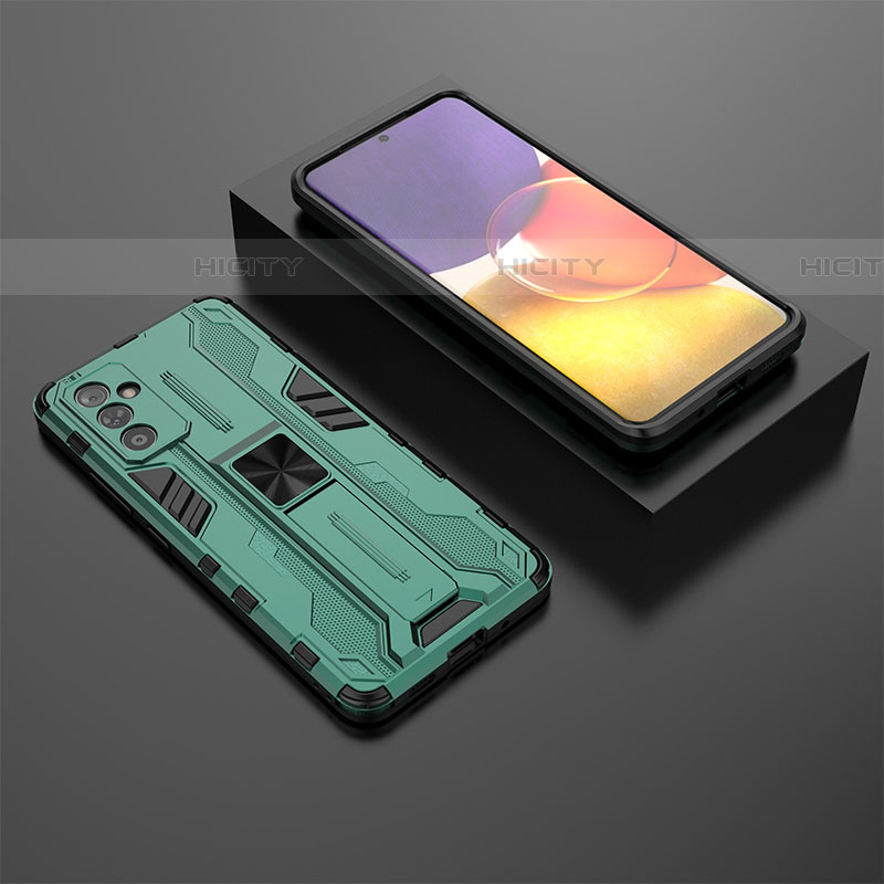 Custodia Silicone e Plastica Opaca Cover con Magnetico Supporto T01 per Samsung Galaxy A82 5G