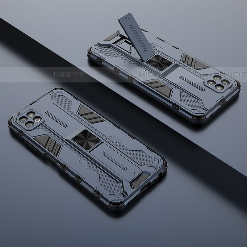 Custodia Silicone e Plastica Opaca Cover con Magnetico Supporto T01 per Samsung Galaxy F42 5G