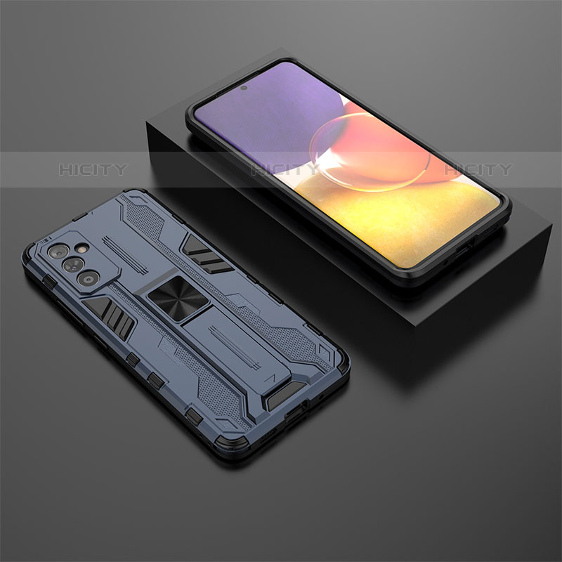 Custodia Silicone e Plastica Opaca Cover con Magnetico Supporto T01 per Samsung Galaxy Quantum2 5G