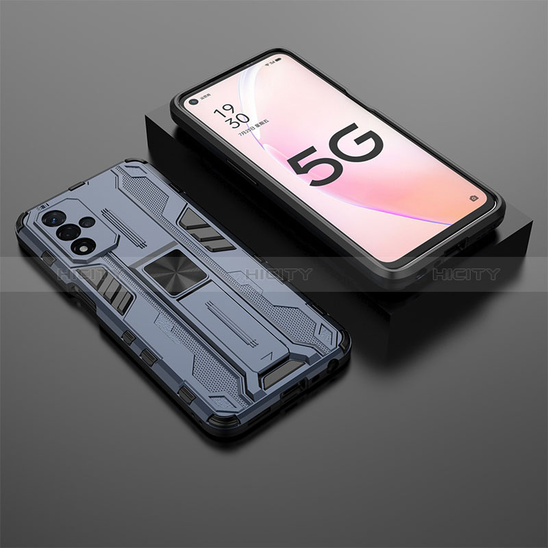 Custodia Silicone e Plastica Opaca Cover con Magnetico Supporto T02 per Oppo A93s 5G