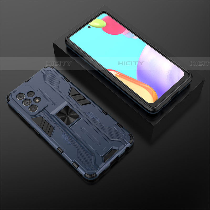 Custodia Silicone e Plastica Opaca Cover con Magnetico Supporto T02 per Samsung Galaxy A52 4G