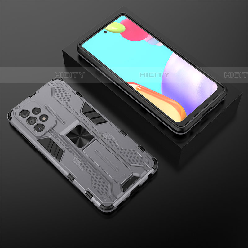 Custodia Silicone e Plastica Opaca Cover con Magnetico Supporto T02 per Samsung Galaxy A52 4G