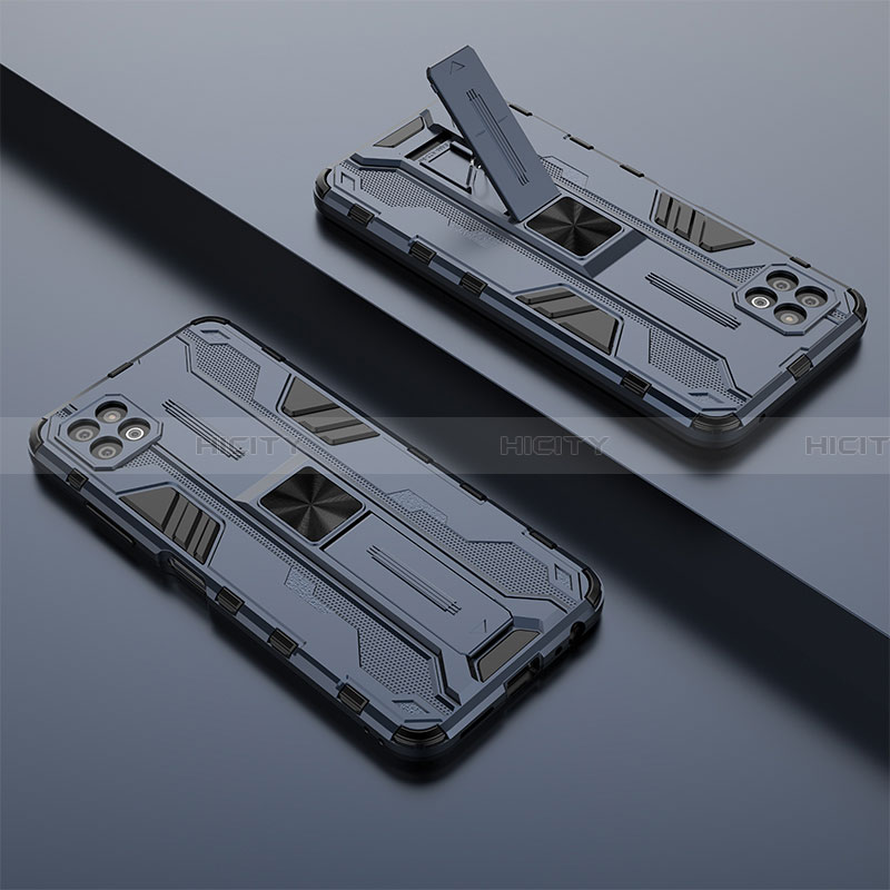 Custodia Silicone e Plastica Opaca Cover con Magnetico Supporto T03 per Samsung Galaxy A22 5G