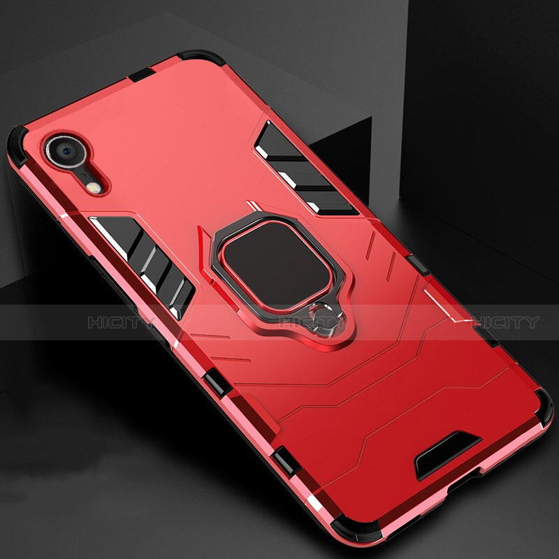 Custodia Silicone e Plastica Opaca Cover con Supporto A01 per Apple iPhone XR Rosso