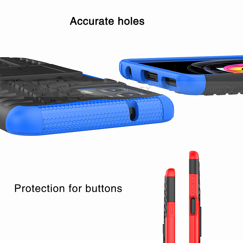 Custodia Silicone e Plastica Opaca Cover con Supporto A01 per Motorola Moto Edge 20 Lite 5G