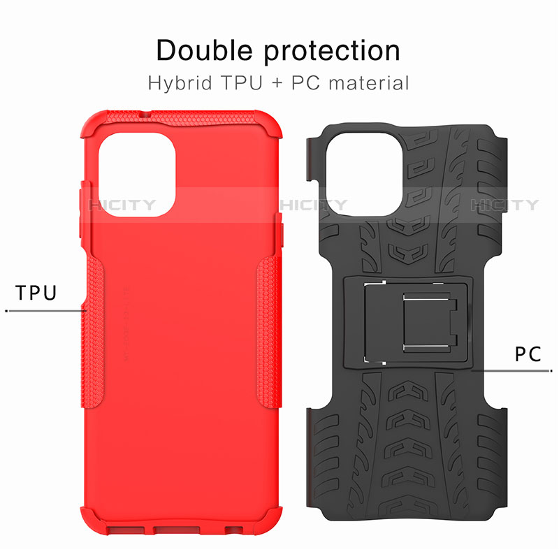 Custodia Silicone e Plastica Opaca Cover con Supporto A01 per Motorola Moto Edge 20 Lite 5G