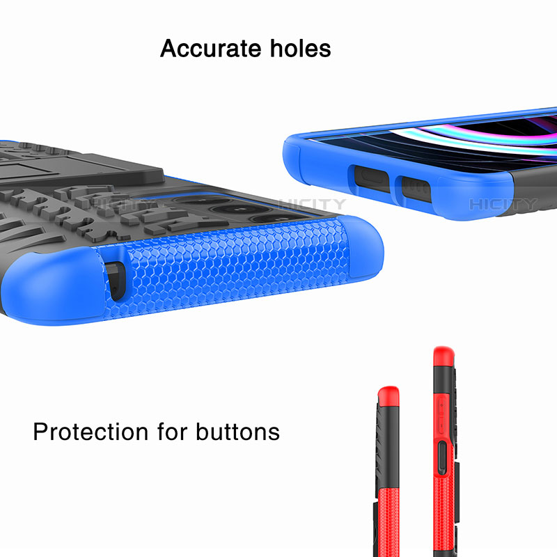 Custodia Silicone e Plastica Opaca Cover con Supporto A01 per Motorola Moto Edge (2021) 5G